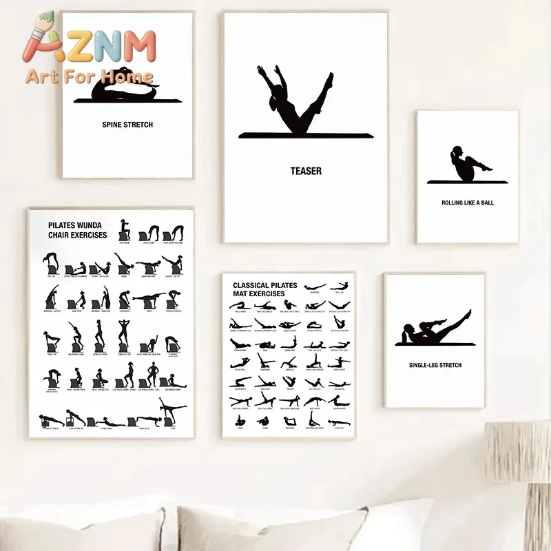 Pilates & Yoga Unleashed International Academy Yonkers - Pilates Workout Reference Poster Mat Reformer