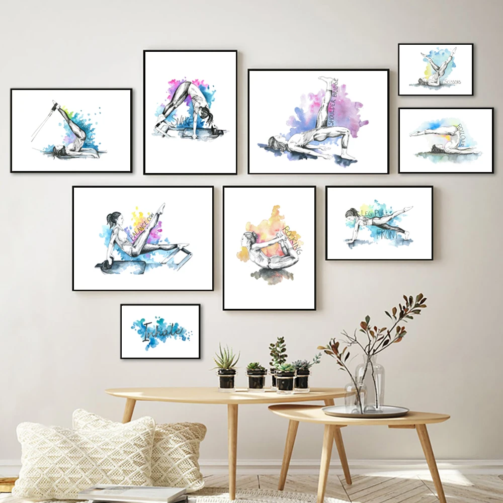 Pilates Yoga Workout - Pilates Yoga Workout Chart Art Prints