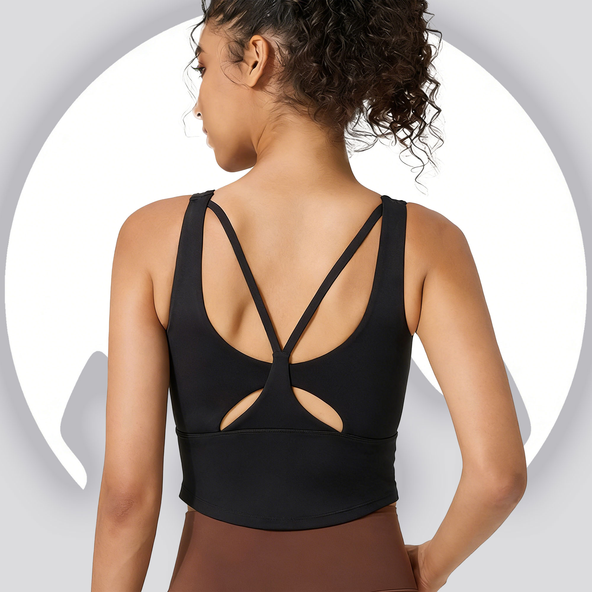 Pilates Yoga Workout - Women's Fixed Cup Yoga Sports Bra