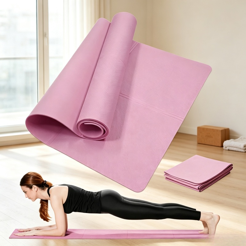 Pilates Yoga Home Workout - 4mm Thick Non-Slip Yoga Exercise Mat,