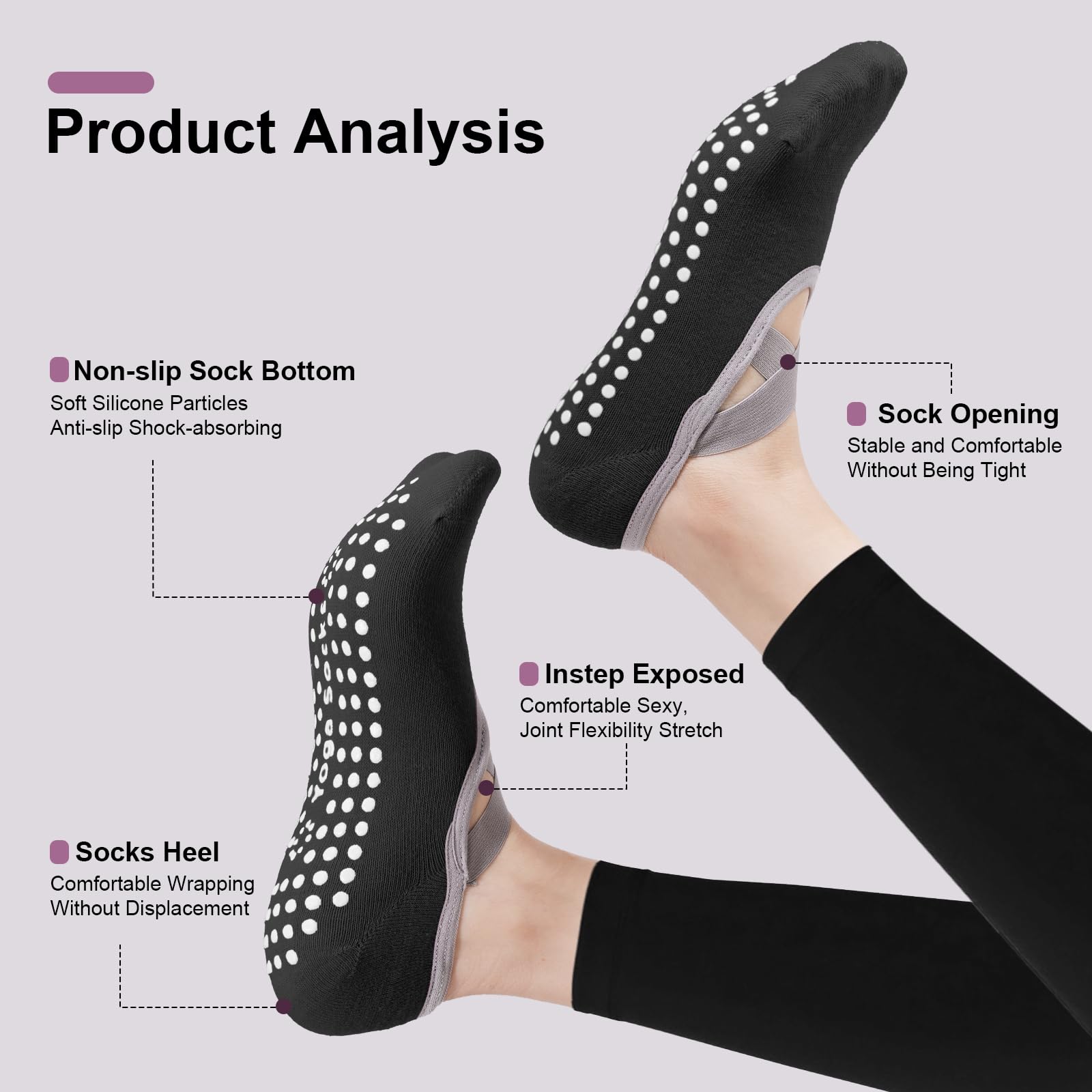 4-Pack Women's Pilates Socks,  - огляд і ціна Medias Para Pilates Y Yoga